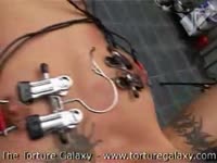 Nasty bitch using extreme sex toy to inflict pain and pleasure